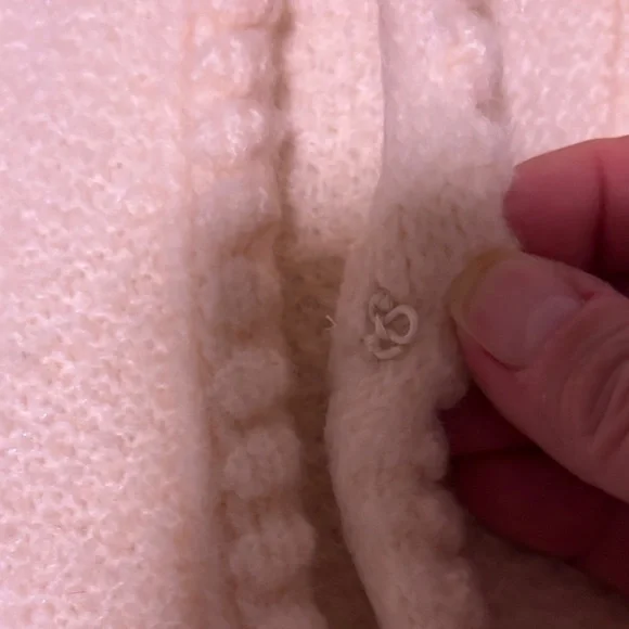 J. Crew..Cream Knit Cardigan W Rhinestone Button Accents on Cuffs & Collar - Picture 8 of 11